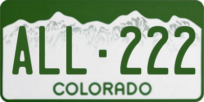CO license plate ALL222