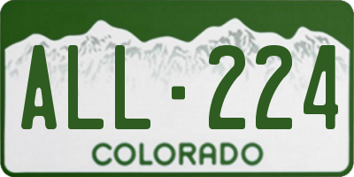 CO license plate ALL224