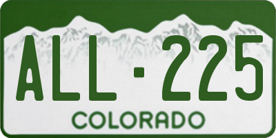 CO license plate ALL225