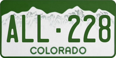 CO license plate ALL228