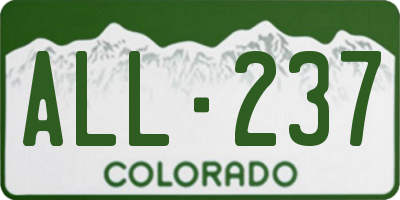 CO license plate ALL237