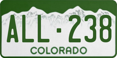 CO license plate ALL238
