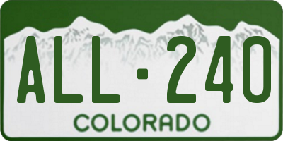 CO license plate ALL240