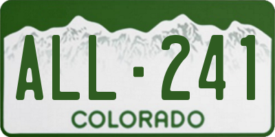 CO license plate ALL241