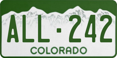 CO license plate ALL242