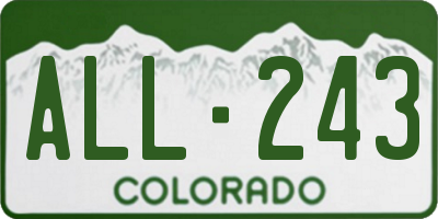 CO license plate ALL243