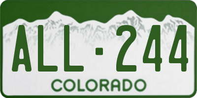 CO license plate ALL244
