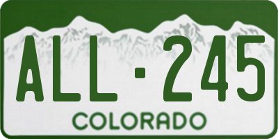 CO license plate ALL245