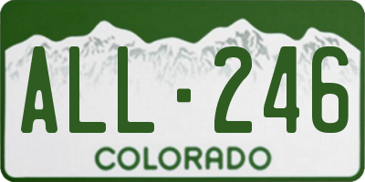 CO license plate ALL246
