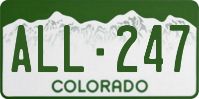 CO license plate ALL247