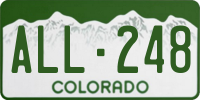 CO license plate ALL248