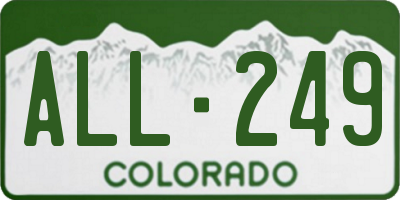 CO license plate ALL249