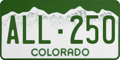 CO license plate ALL250