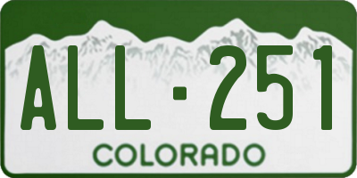 CO license plate ALL251