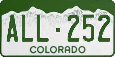 CO license plate ALL252