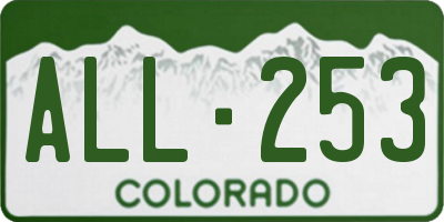 CO license plate ALL253