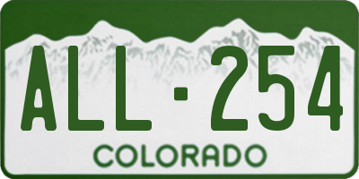 CO license plate ALL254