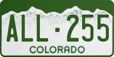 CO license plate ALL255