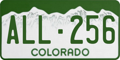 CO license plate ALL256