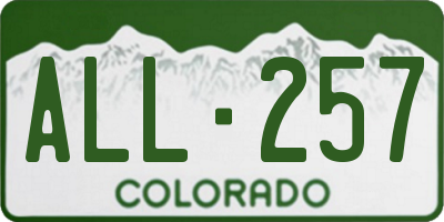 CO license plate ALL257