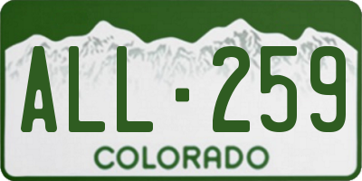 CO license plate ALL259