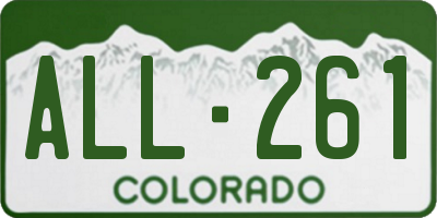 CO license plate ALL261