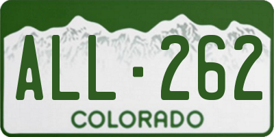 CO license plate ALL262