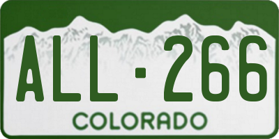 CO license plate ALL266
