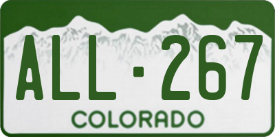 CO license plate ALL267