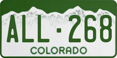 CO license plate ALL268
