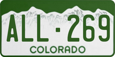 CO license plate ALL269