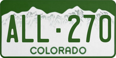 CO license plate ALL270