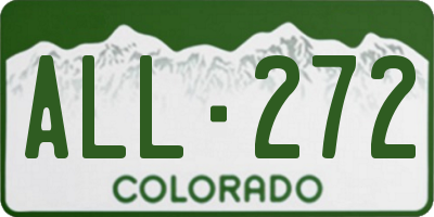 CO license plate ALL272