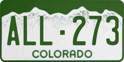 CO license plate ALL273
