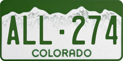 CO license plate ALL274