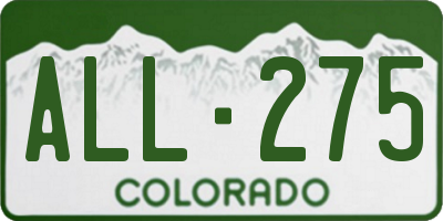CO license plate ALL275
