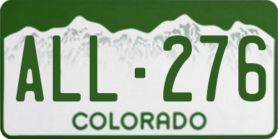 CO license plate ALL276