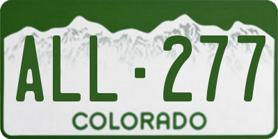 CO license plate ALL277