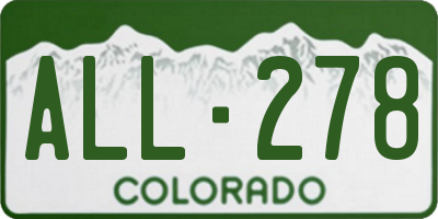 CO license plate ALL278