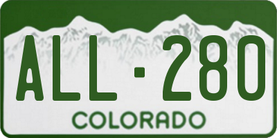 CO license plate ALL280