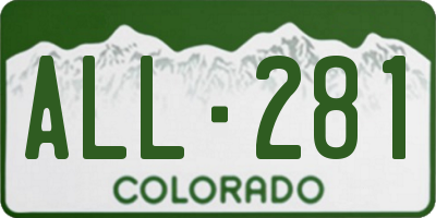 CO license plate ALL281