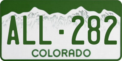 CO license plate ALL282