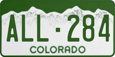 CO license plate ALL284