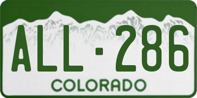 CO license plate ALL286