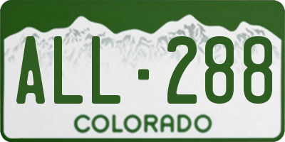 CO license plate ALL288