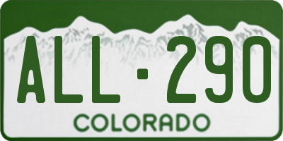 CO license plate ALL290