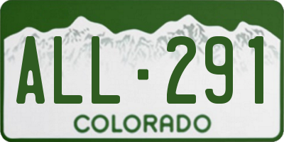 CO license plate ALL291