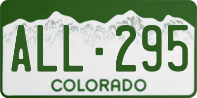 CO license plate ALL295