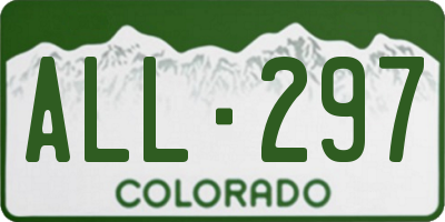 CO license plate ALL297