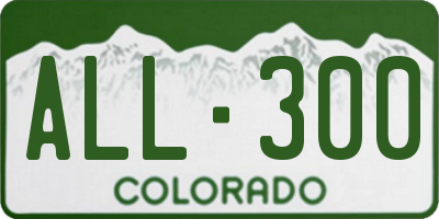 CO license plate ALL300